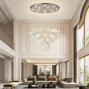 Axyaa Crystal Chandelier: Elegant Glass Pendant Lamp for Modern Living Spaces