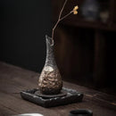 Axyaa Gilded Iron Glaze Pottery Vase Hydroponics Plant Flowerpot Tea Ceremony Ornament