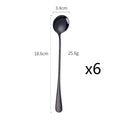 Axyaa Stainless Steel Dessert Spoon Set Swizzle Stir Long Handle Cutlery