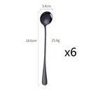 Axyaa Stainless Steel Dessert Spoon Set Swizzle Stir Long Handle Cutlery