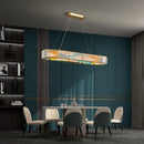 Axyaa Crystal Chandelier Enamel Bar Counter Light Stainless Steel Luxury Staircase Duplex Villa