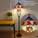 Axyaa Tiffany Stained Glass Floor Lamp - Retro American Style for Living Room & Bedroom
