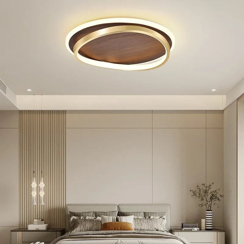 Axya Walnut LED Ceiling Light Chandelier for Home Indoor Lighting