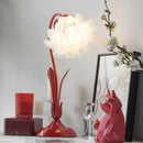 Axyaa Nordic LED Ceramic Table Lamp with Fabric Shade for Stylish Home Lighting