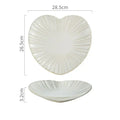 Axyaa Heart Shaped Ceramic Dessert Sushi Snack Plate - Striped Tableware Display