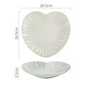 Axyaa Heart Shaped Ceramic Dessert Sushi Snack Plate - Striped Tableware Display