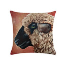 Axyaa Cotton Linen Cushion Cover Sheep Cow Home Decor Throw Pillowcase