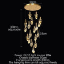 Axyaa Modern Diamond Crystal Chandelier LED Hanging Light Gold Home Decor