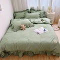 Axyaa European Simple Large Family Bedding Set with Quilt Cover, Pillow Cover, and Bed Sheet