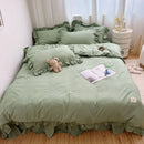 Axyaa European Simple Large Family Bedding Set with Quilt Cover, Pillow Cover, and Bed Sheet