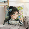 Axyaa Anime Bed Pillow Case 45x45 Decorative Cushion Cover Home Sofa Decor