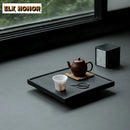Axyaa White Wax Wood Tea Tray Zen Small Teapot Holder Elegant Tea Board