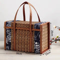 Bamboo Camping Storage Basket by Axyaa - Sturdy Portable Outdoor Picnic Box