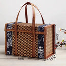 Bamboo Camping Storage Basket by Axyaa - Sturdy Portable Outdoor Picnic Box