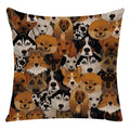 Axyaa Cartoon Animal Linen Throw Pillow Case for Home Living Room Sofa Decor
