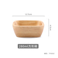Axyaa Solid Wood Square Oak Salad Bowl - Modern Tableware for Fruit Desserts
