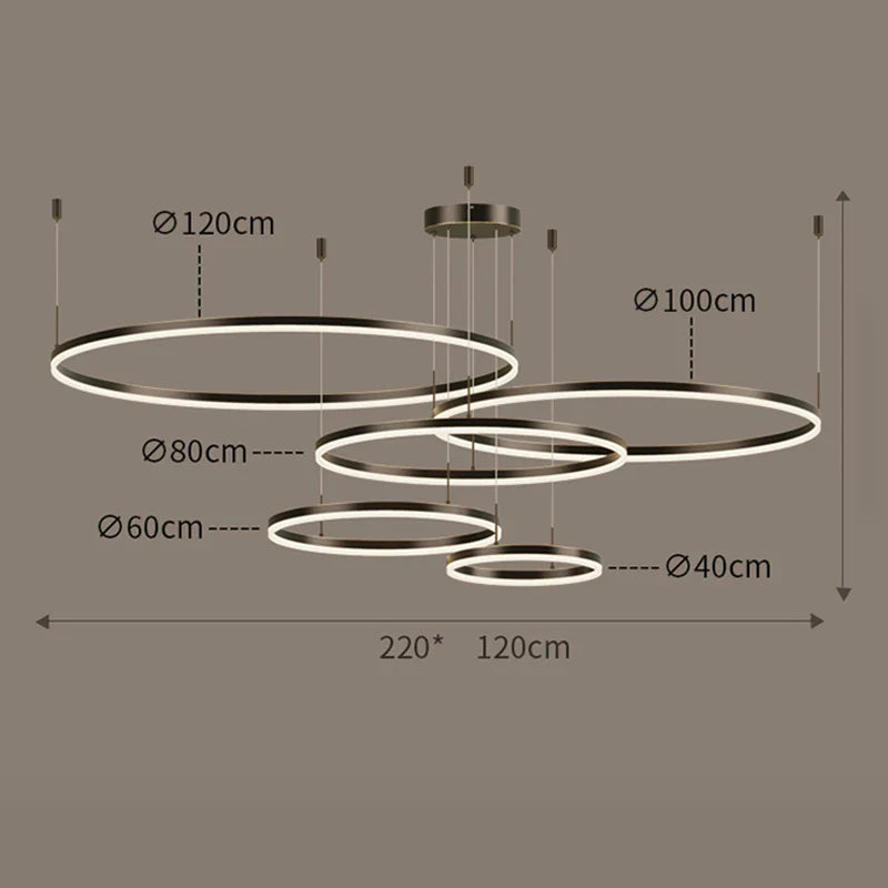 Axyaa Nordic Rings Pendant Light Fixture for Dining and Living Room Decor