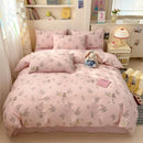 Axyaa Minimalist Cartoon Design Duvet Cover Set in 100% Cotton, 4-Piece Bedding Collection