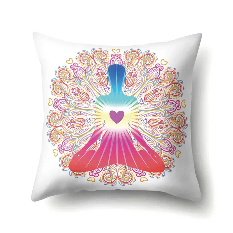 Axyaa Cartoon Eye Pattern Plush Cushion Cover 45x45cm Buddha Head Pillow Cover
