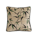 Axyaa Floral Embroidered Linen Cushion Cover with Pompom Accent