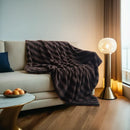 Axyaa Brown Black Fur Blanket Queen Size Super Soft Fuzzy Fluffy Deco Blanket