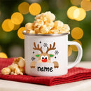 Personalized Deer Christmas Enamel Cups Custom Name Hot Cocoa Sibling Mug Axyaa