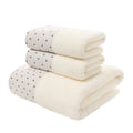 Axyaa 3-Piece Cotton Towel Set: Large Bath, 2 Hand Towels - Soft, Plush & Absorbent