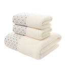 Axyaa Luxury Embroidered Cotton Towels Set - 3 Pieces