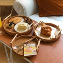 Axyaa Handmade Rattan Fruit Basket Tea Tray Organizer