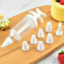 Axyaa Cake Cream Decorating Gun Set with Plastic Nozzles - Baking Pastry Tool