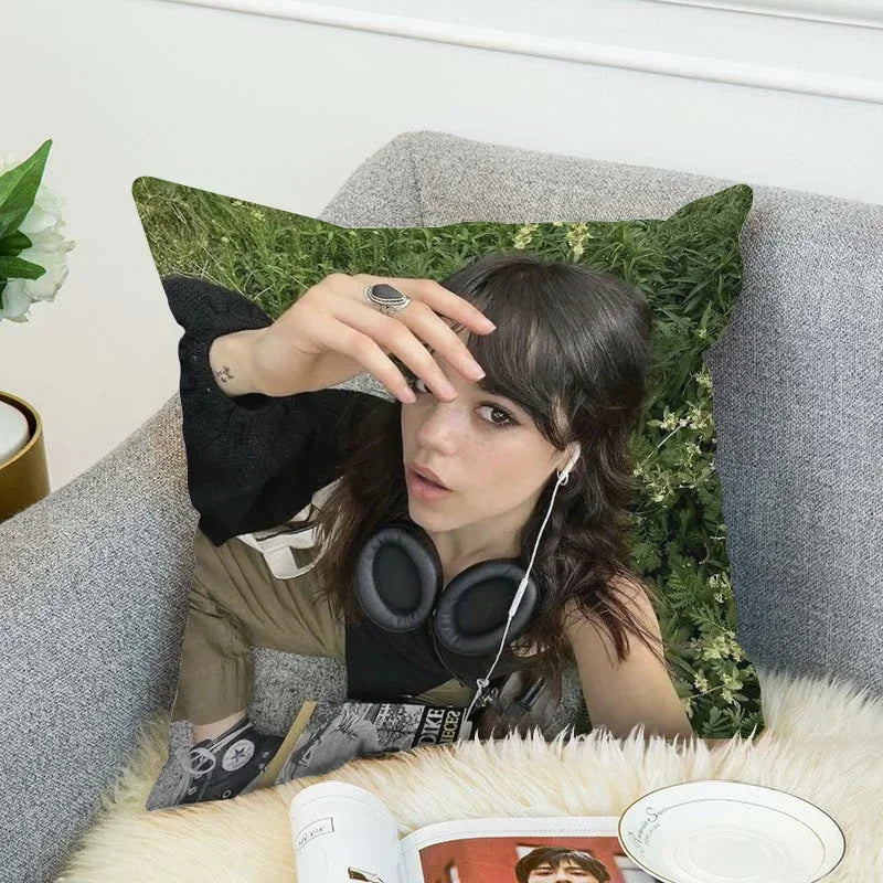 Jenna Ortega Body Pillow Cover 40x40 - Axyaa Decorative Cushion Case