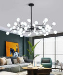 Axyaa Nordic Acrylic Chandelier with Glowworm Lighting for Living Room or Kitchen