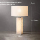 Axyaa Spanish Marble Table Lamp with Fabric Lampshade