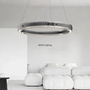 Axyaa Black Glass Ring Chandelier LED Pendant Light for Modern Nordic Home Decor