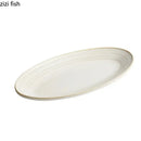 Axyaa Yellow Oval Fish Plate Sushi Sashimi Dish Molecular Cooking Tableware
