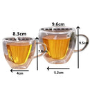 Axyaa Heart Glass Mug - Double Wall, Heat-Resistant Tea & Coffee Cup