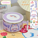 Axyaa Stainless Steel Noodle Bowl with Handle: Portable, Cute, Perfect for Office and School