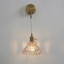 Axyaa Brass Glass LED Wall Lamp for Home Decor Lighting