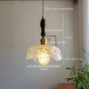 Axyaa Green Glass LED Pendant Lights - Japanese Style Home Decor Chandelier