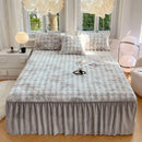 Axyaa Imitation Rabbit Velvet Fleece Bed Skirt - Winter Warm Mattress Cover