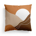 Axyaa Nordic Orange Geometric Flower Print Throw Pillow Cover for Home and Office