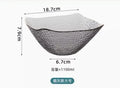 Axyaa 1100ml Glass Fruit Bowl with Gold Border, Square Hat Plate for Desserts