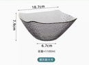Axyaa 1100ml Glass Fruit Bowl with Gold Border, Square Hat Plate for Desserts