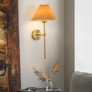 Axya Curved Metal LED Wall Lamp with Pleated Lampshade