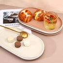 Axyaa Oval Fruit Dessert Plates: Stackable Snack Tray Large Capacity Food Tableware