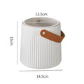Axyaa Leather Handle Flower Vase Modern Nordic Style Plastic Pot