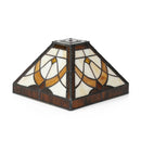 Axyaa Vintage Square Stained Glass Lampshade for Table, Pendant, Floor Lamps