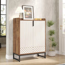 Tribesigns Axyaa 5-Tier White Shoe Cabinet with Doors, Wood Storage for Bedroom & Living Room