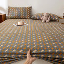 Axyaa Coarse Cotton Printed Fitted Sheet - Non-Slip Dust Cover Protector