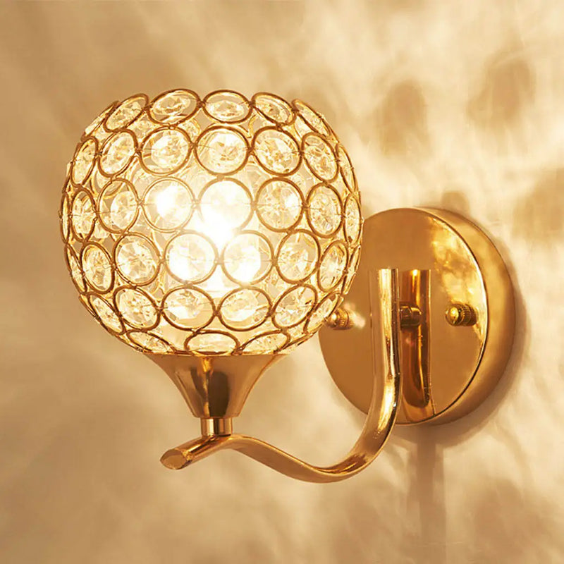 Axyaa Crystal Wall Sconce: Elegant Bedroom Bedside Light